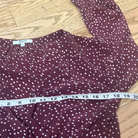 MADEWELL POLKA DOT SILK MINI DRESS SIZE 0 - Picture 10 of 11